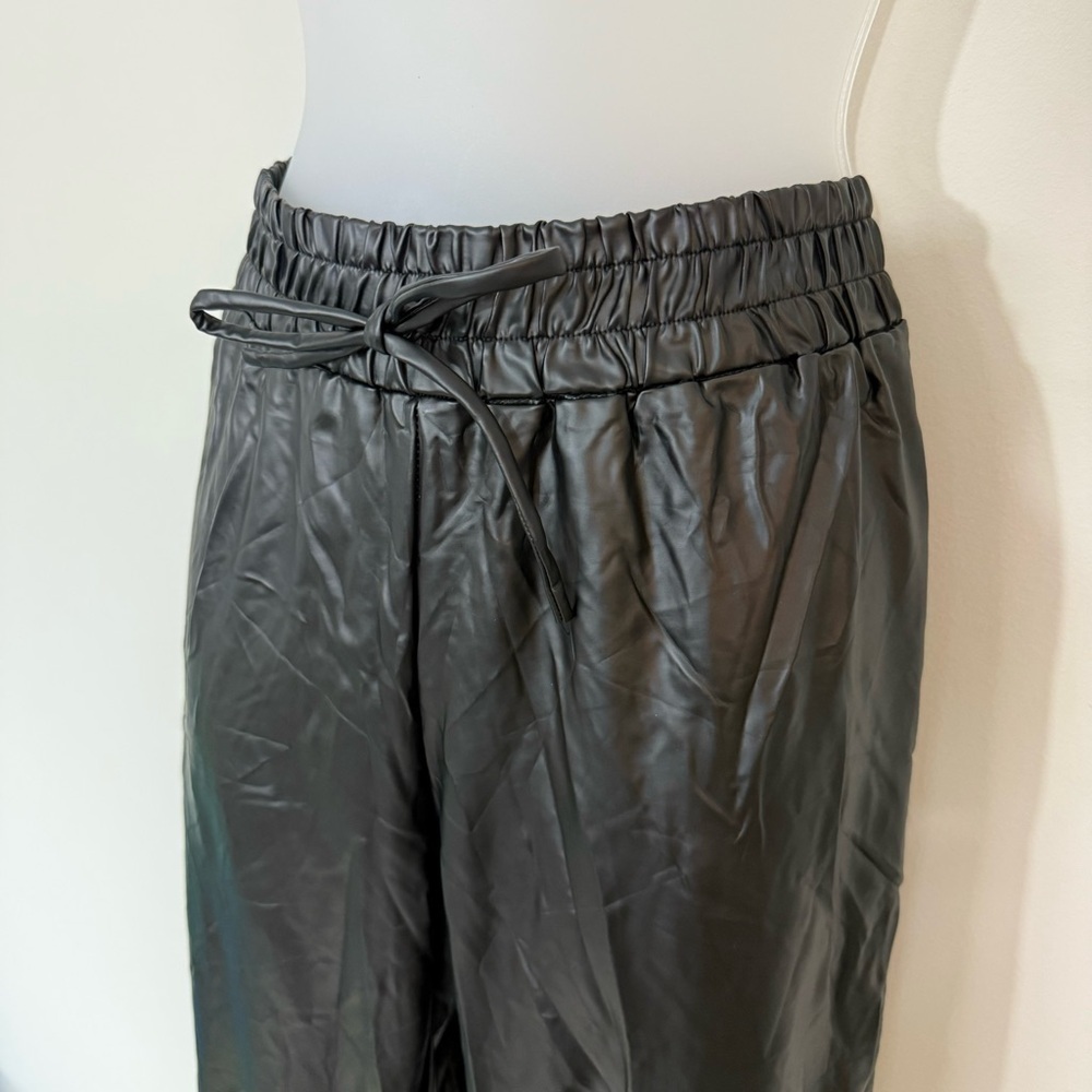 Soho Girl Faux Leather Black Joggers in Size Large - Picture 5 of 9